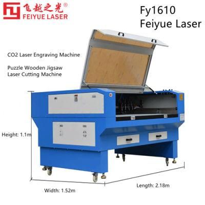 Fy1610 Feiyue Laser CO2 Laser Engraving Machine Leather Fabric Cutting Machine Acrylic Puzzle Wooden Jigsaw Laser Cutting Machine