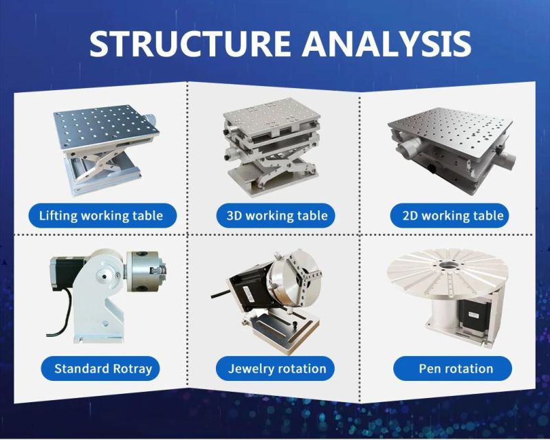 30W 50W 100W Portable Desktop Fiber Laser Marking Machine From China