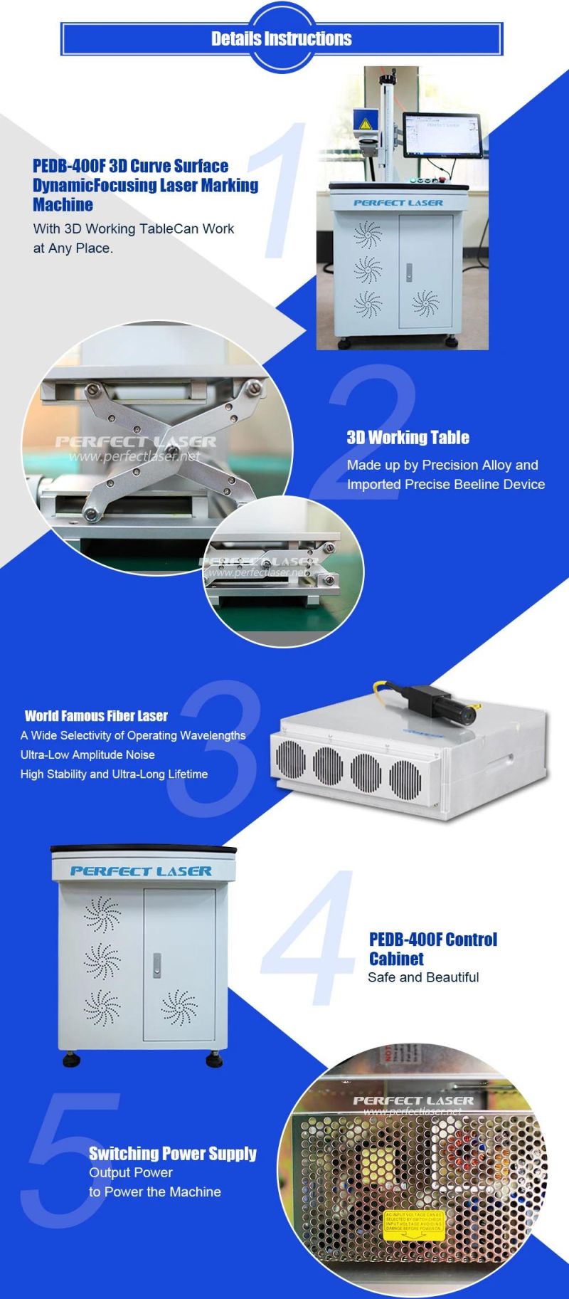 50W 100W 3D Fiber Laser Deep Marking Engraving Machine