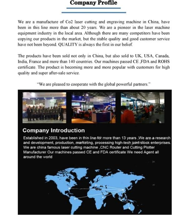 New Design High Speed CO2 Laser Cutting Machine 6090 for Non-Metal Cutting with Ruida 6445