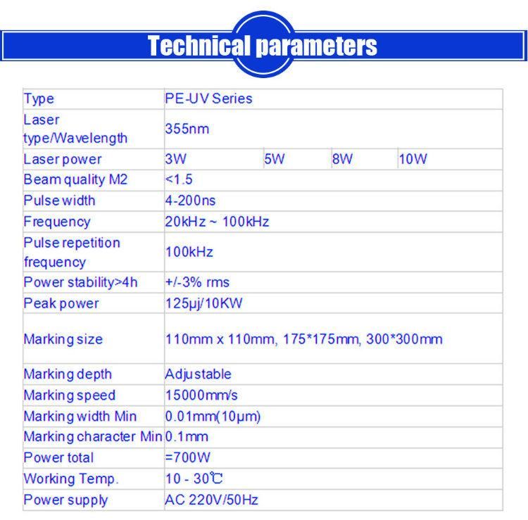 3W UV Laser Marking Machine for All Materials