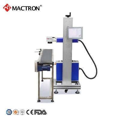 Raycus 20W 50W Double Head Flying Fiber Laser Marking Machine for PVC/PE/PPR Pipe Fittings