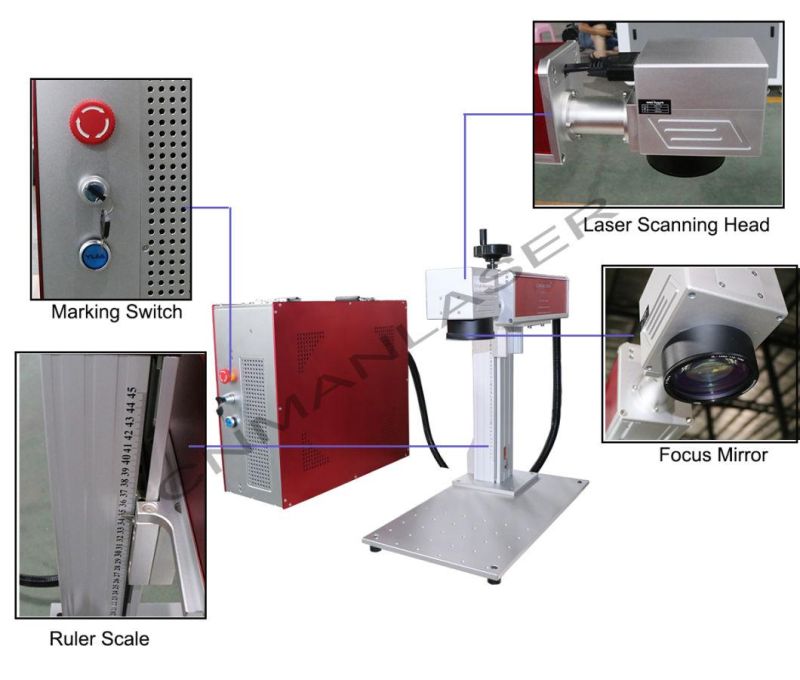 Deep Engraving Fiber Laser Marking Machine for Metal, Watches, Auto Parts, Buckles