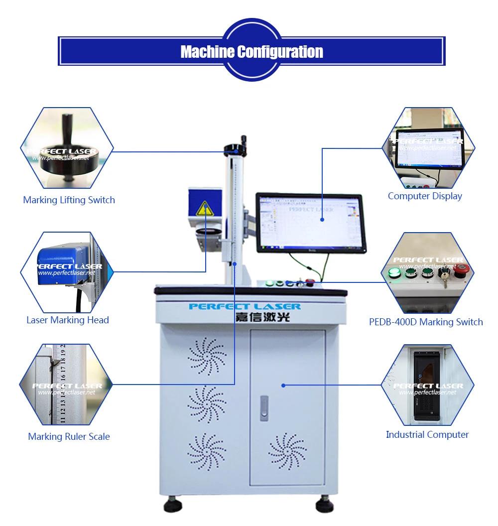 Perfect Laser 400d Floor Type Fiber Laser Marking Machine for Plastic Bottle Production Line