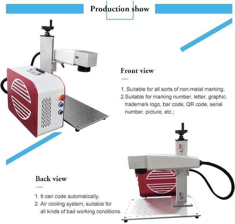 Automation Portable 20W Fiber Laser Marking Machine for Metal Advertising