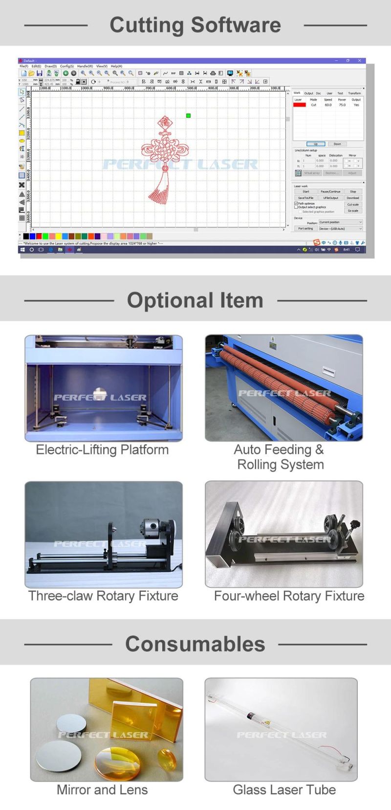 Acrylic/Plastic/Wood /PVC Board CO2 Laser Cutting Machine