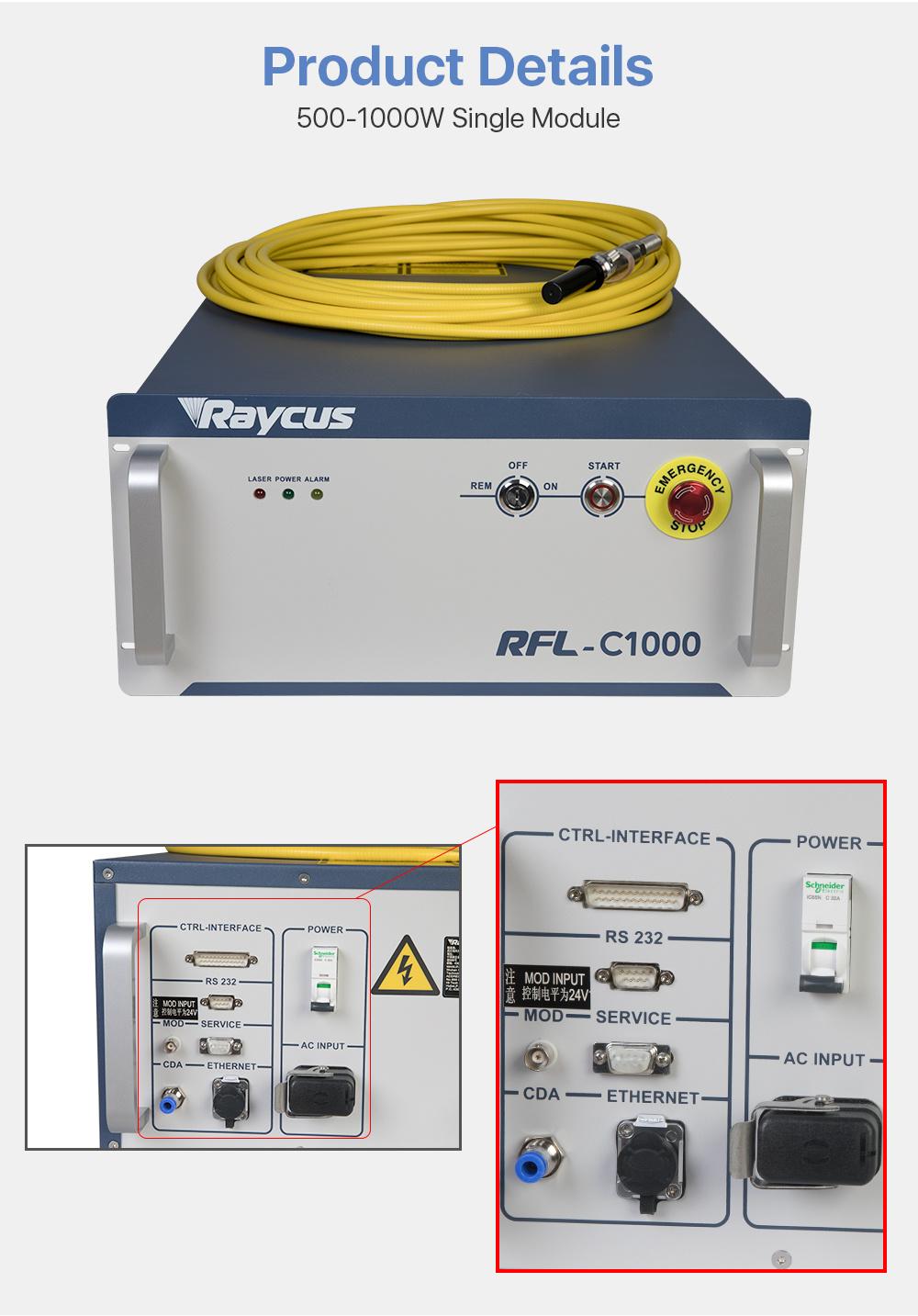 Cloudray Cl606 500-1000W Raycus Single Module Cw Fiber Lasers