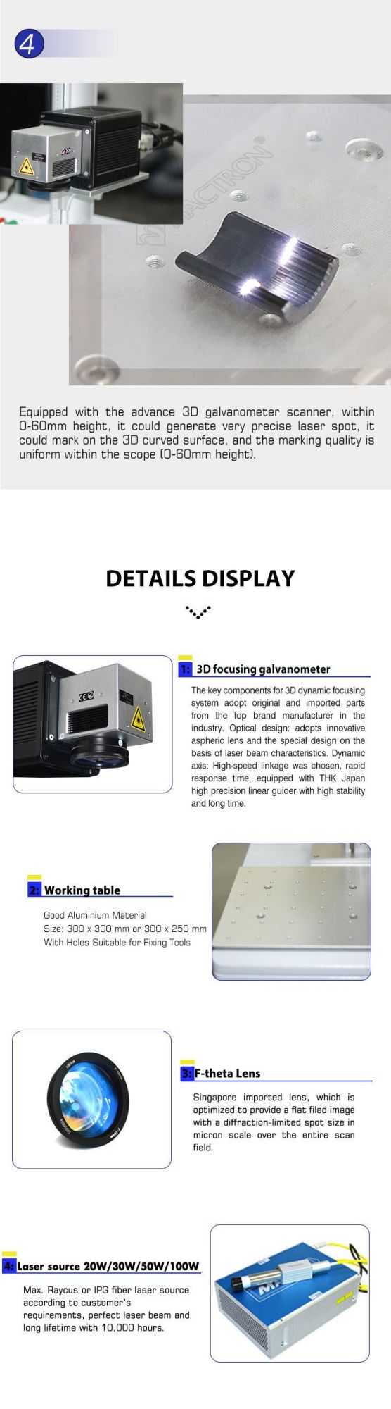 3D 600X600mm Big Work Area Engraving Printer Phone Case Fiber Laser Marking Machine