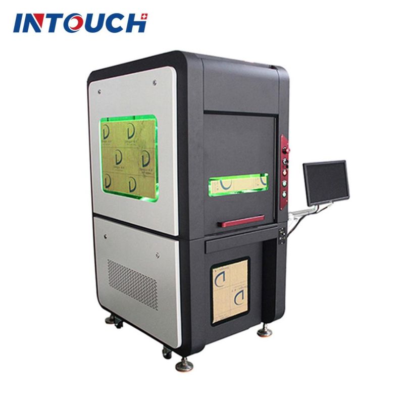 Closed 750*750mm Jewelry Thin Gold Silver Copper Jpt Mopa Fiber Laser Marking Cutting Machine