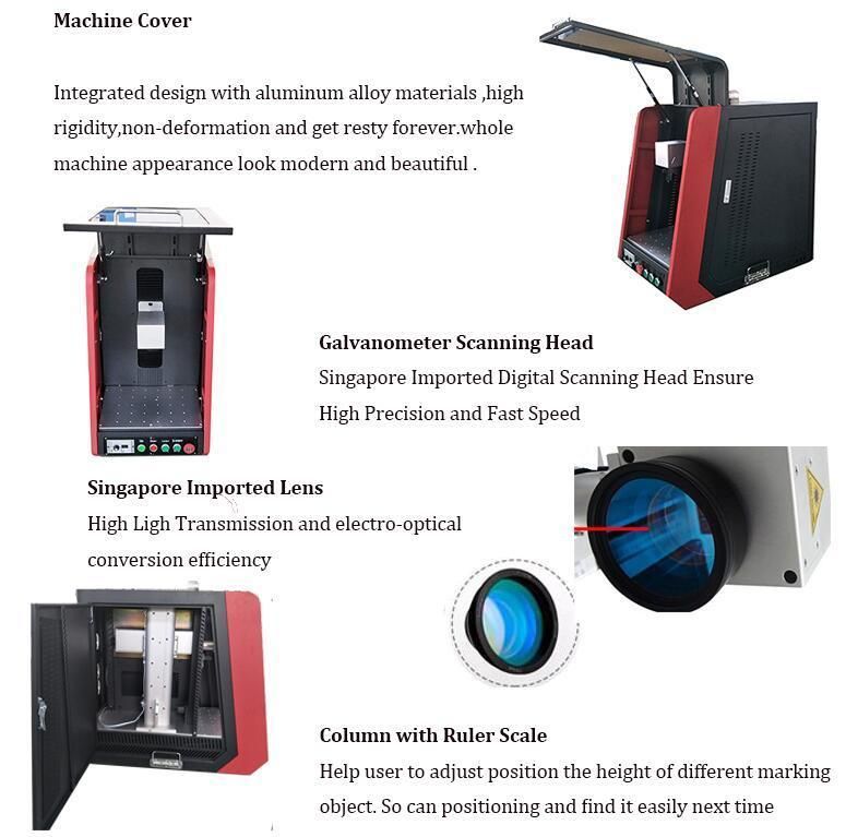Label Keyboard Raycus Ipg 20W Portable Fiber Laser Marking Machine