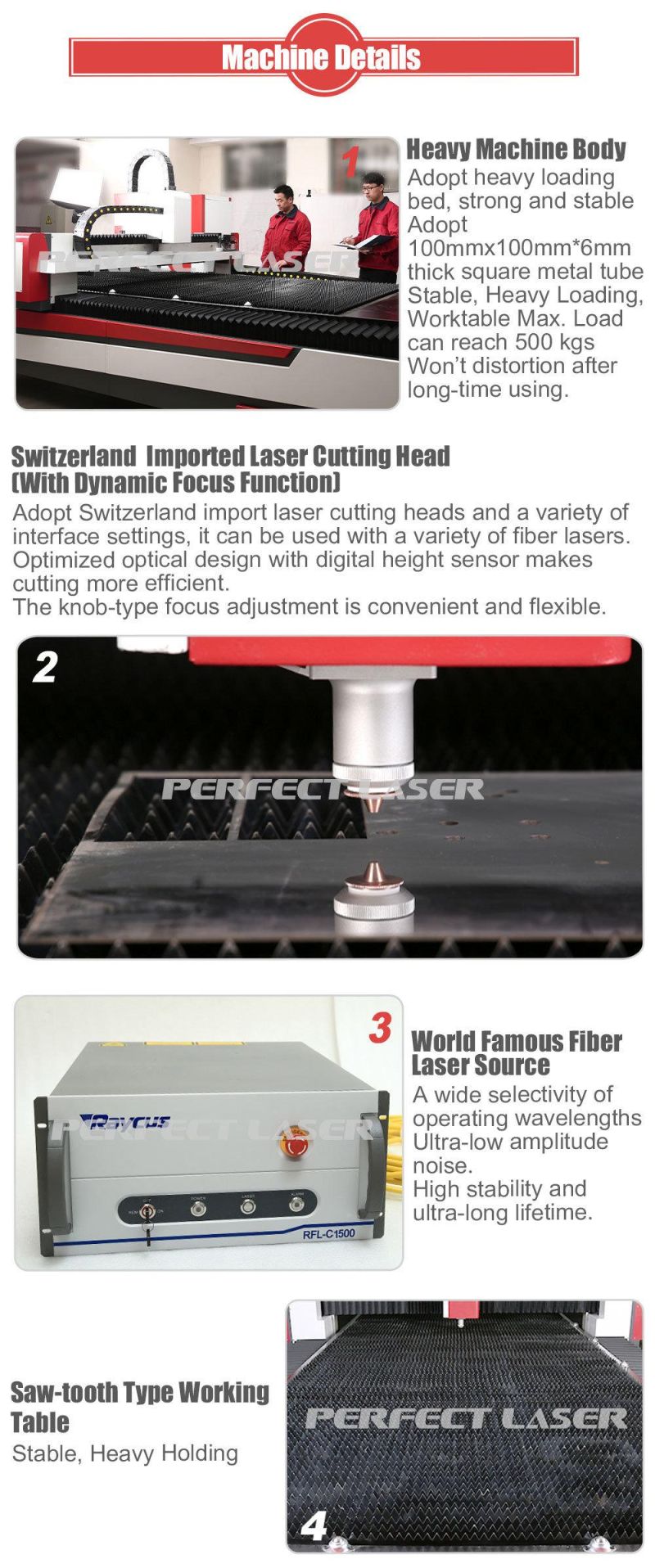 Fast Speed and Lowcost 1000W 2000W Fiber Metal Laser Cutting Machine