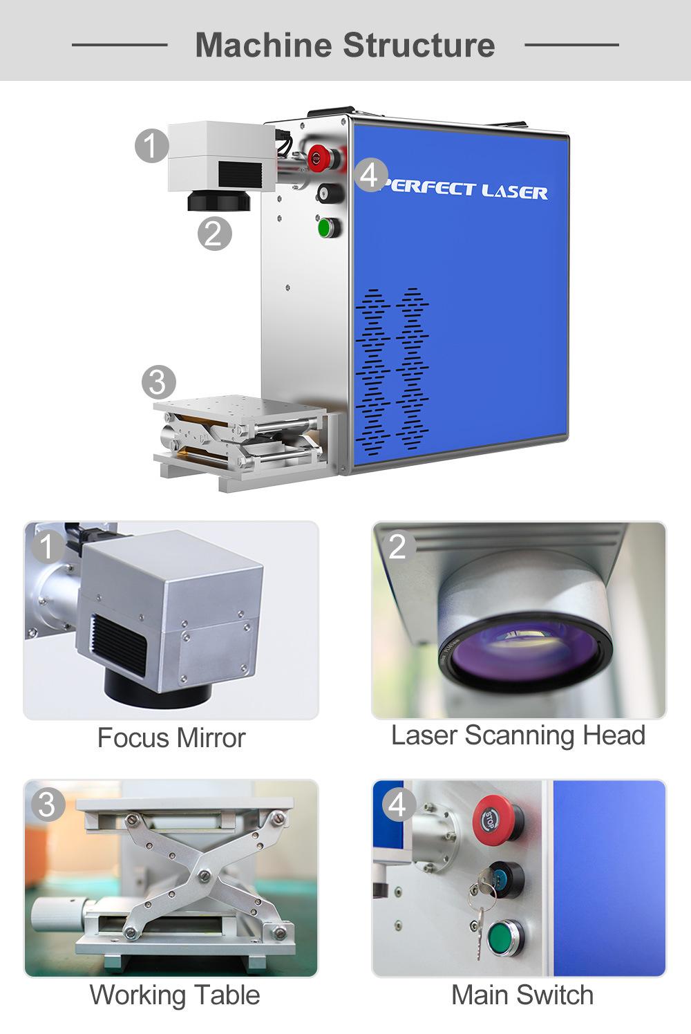 High Precision 20W 30W 50W 100W Color Mopa Fiber Laser Printing Machine
