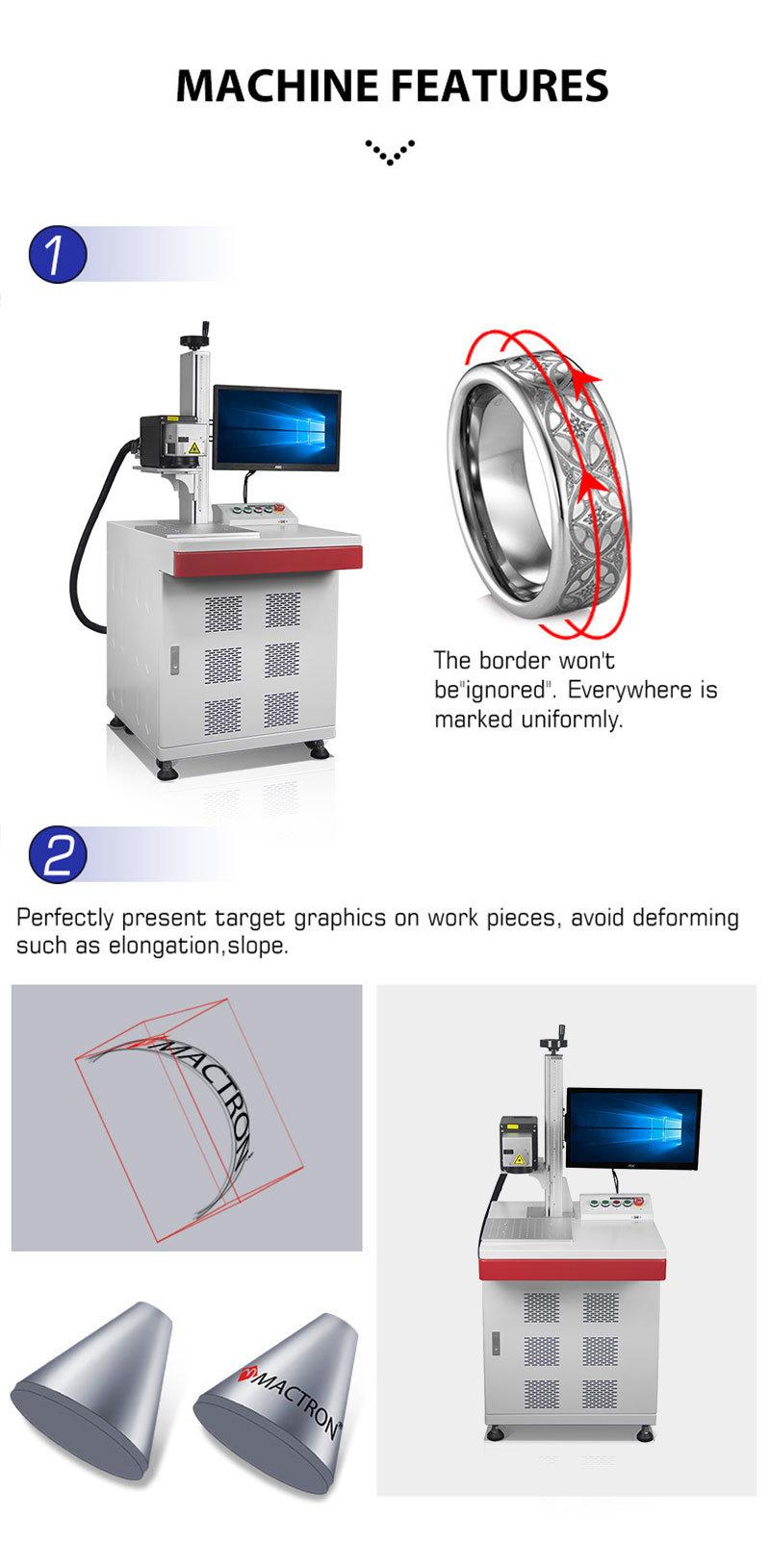3D Jewelry Sliver or Gold Fiber Laser Marking Machine Laser Engraving Machine