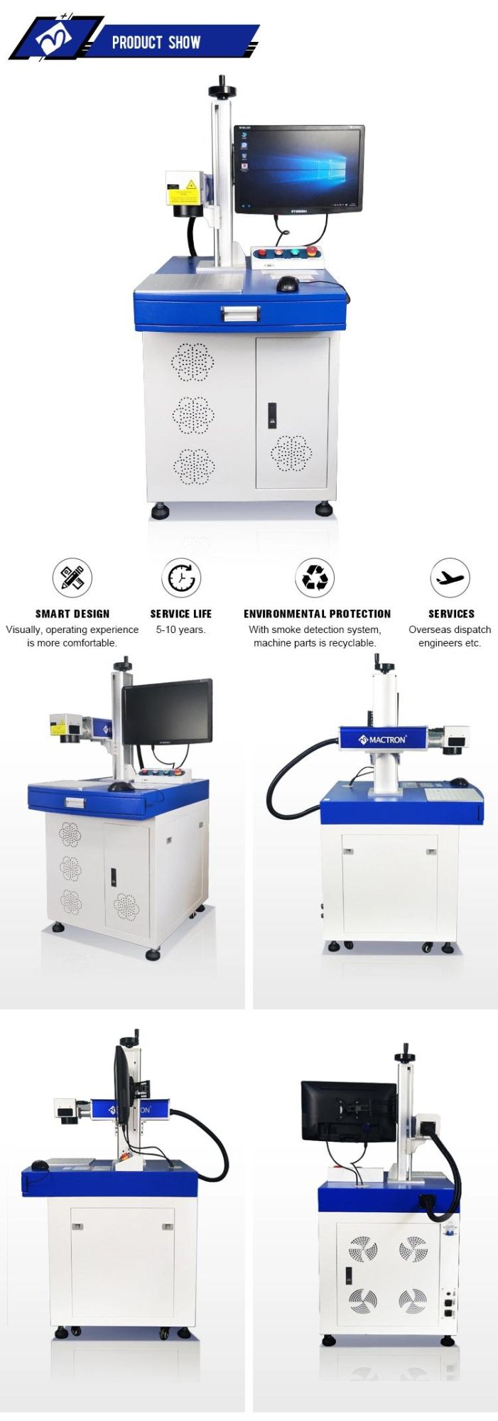 Fiber Laser Printer 20W 30W 50W Fiber Laser Marking for Metal and Plastics Machine