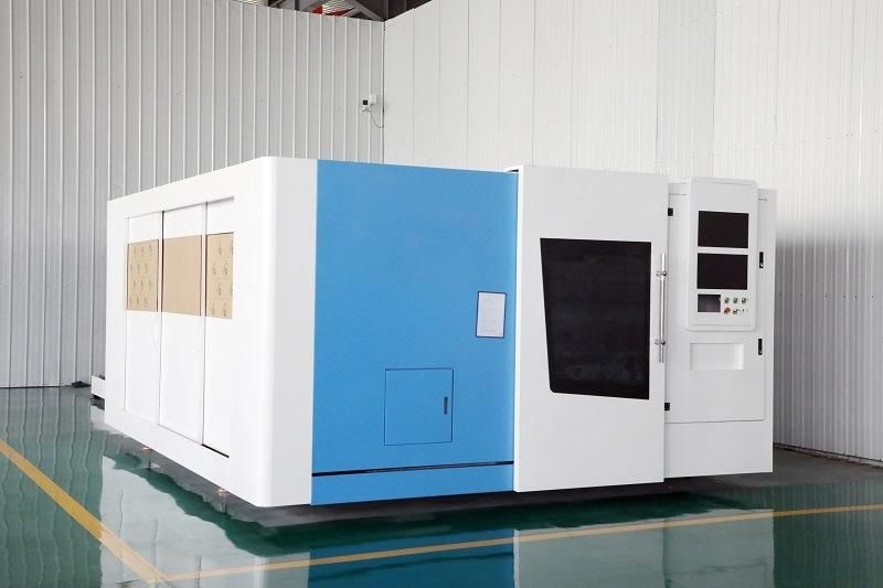 CNC Automatic High Power Autofocus Laser Head Enclosed Fiber Laser Cutter Cutting Machine with Exchange Table and Cover Remax 3015