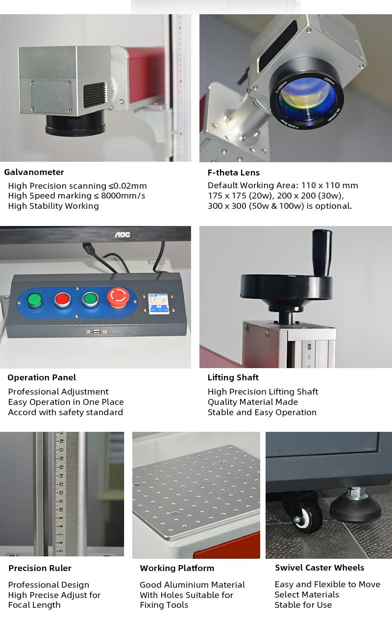 20W 30W 50W 100W CNC Laser Engraving Machine for Marking Bird on Metal Surface