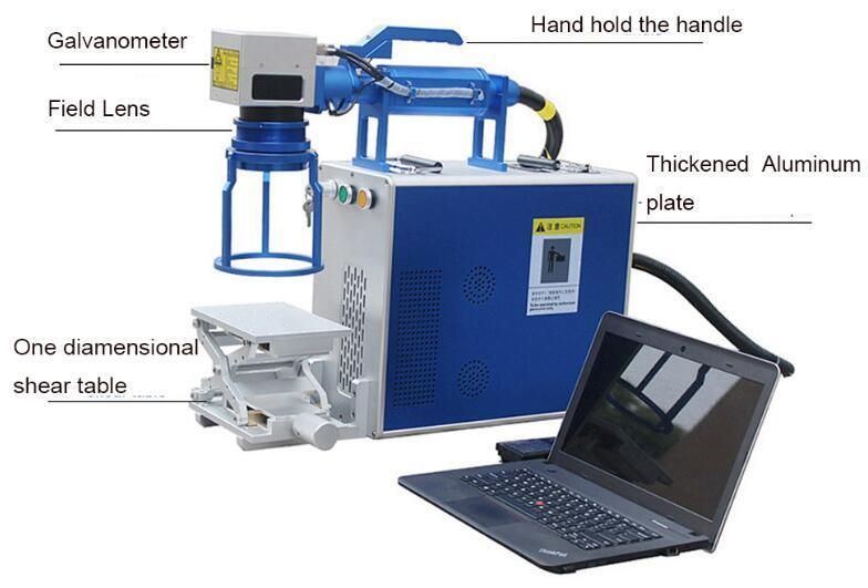 Handhold Mini CNC Fiber Laser Marking Machine for Mechanical Hardware
