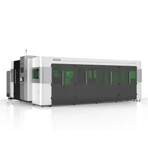 6000W Professional High Precision Pipe Plate Whole Cover Exchange Platform Metal Fiber Laser Cutting Machine with Ipg/Raycus Generator 3015gr