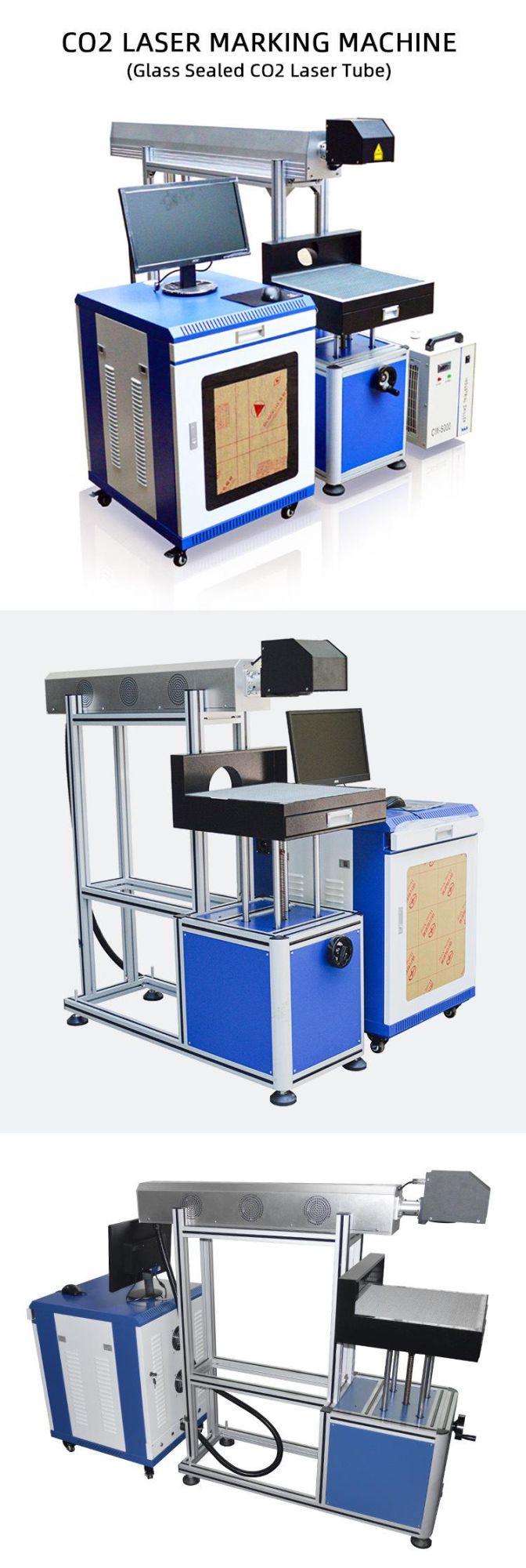 Glass Sealed CO2 Laser Tude Laser Marking Machine Big Scope for Bamboo