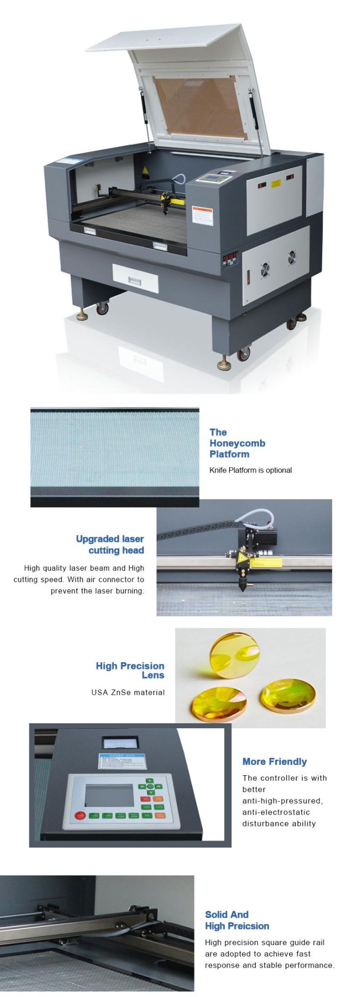 1390 100W Double Head CO2 Laser Cutting Machine for Acrylic Wood Materials