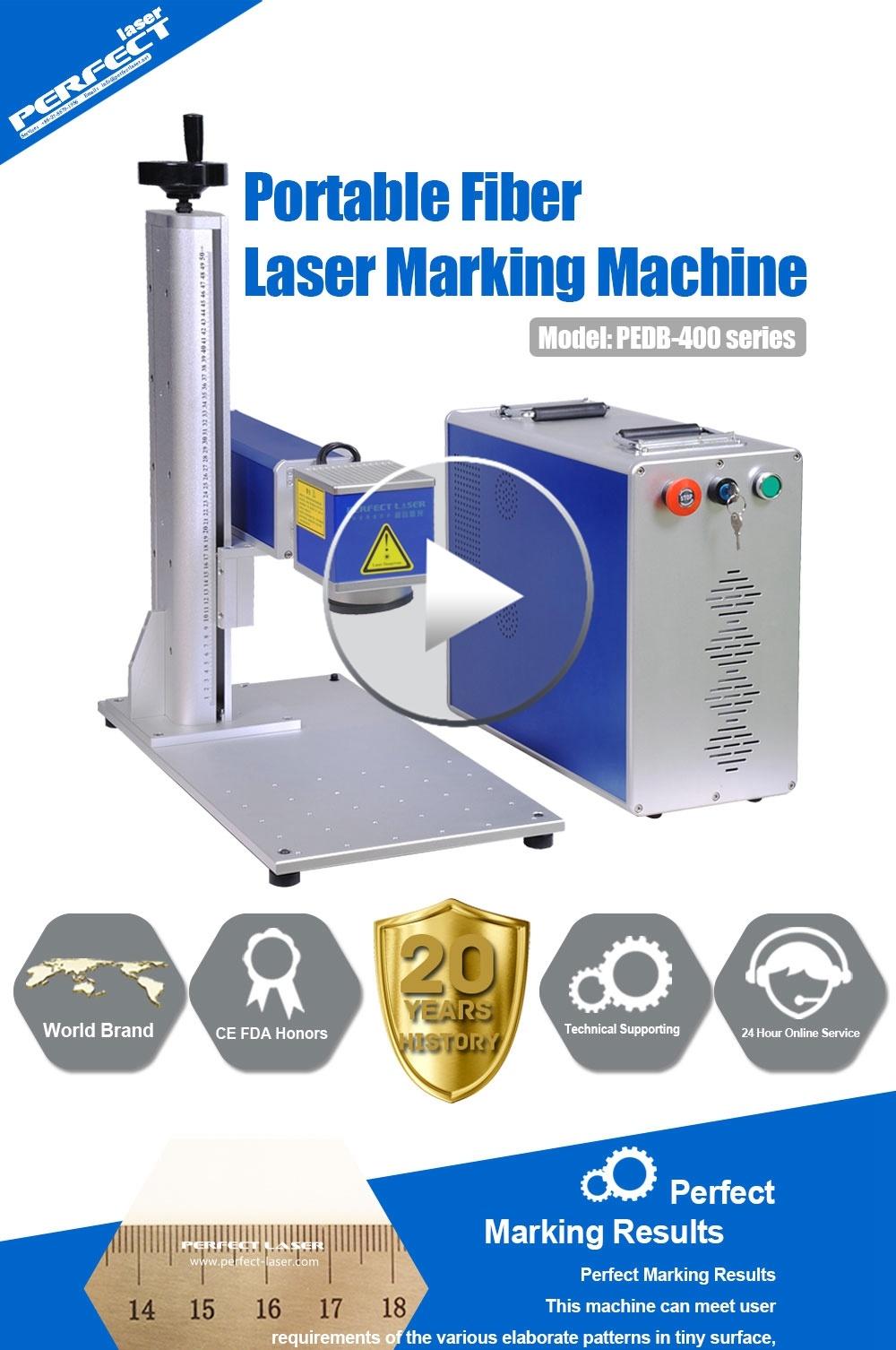 Fiber Laser Type 20W 30W Metal Laser Marking Machine with Rotary