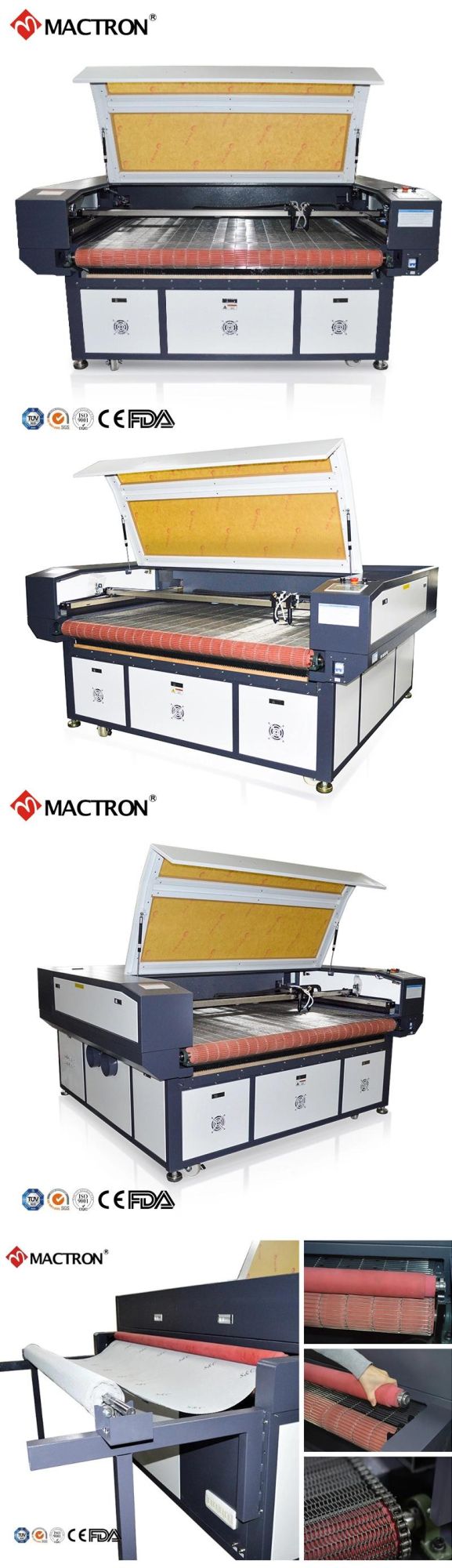 150W 1610 Processing Area Auto-Feeding Laser Cutting Machine