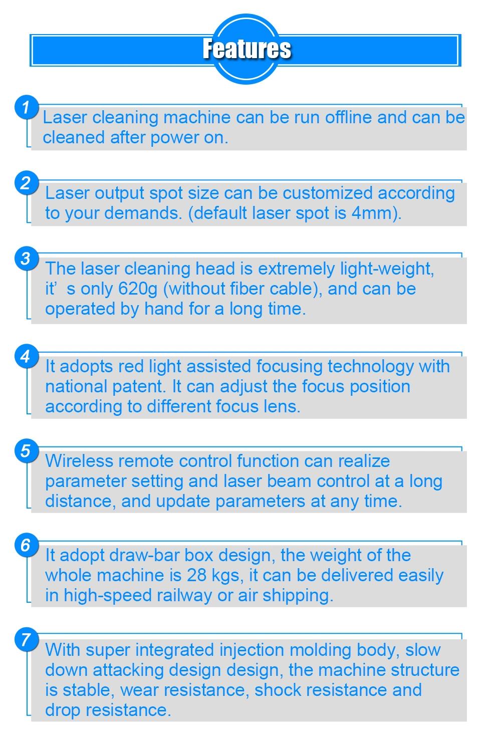 PE-100j 100 Watts Portable Laser Metal Rust Removal Cleaning Machine