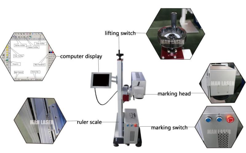 LCD Flying CO2 Laser Marking Machine with Conveyor Belt