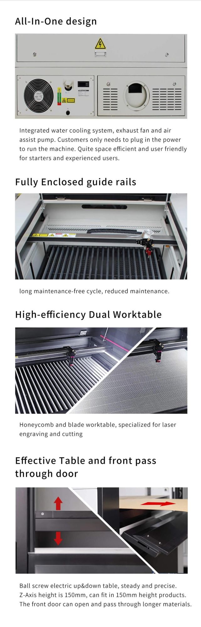 Glass Tube 60W/80W/100W/RF30W/RF50W Aeon 9060 CO2 Laser Cutter for Advertising/Leather/Printing and Packaging/Craft/Wood Industry (All-In-One System)