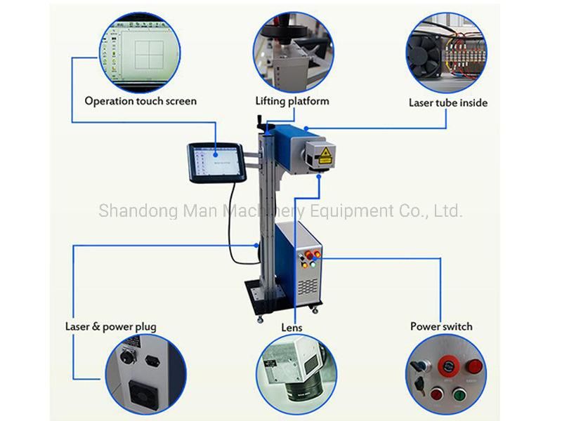 CO2 Fiber Online Fly Laser Marking Engraving Machine for Cable
