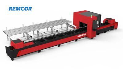 1kw-6kw 6m, 7m, 9m Zero Tailing Three Chucks CNC Tube Fiber Laser Cutting Machine