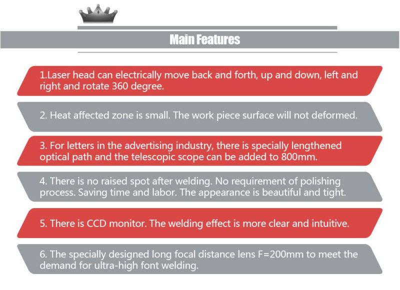 220W/ 300W/ 400W / 450W Aluminum / Stainless Steel Automatic Meta Channel L Letter Laser Welding Machine