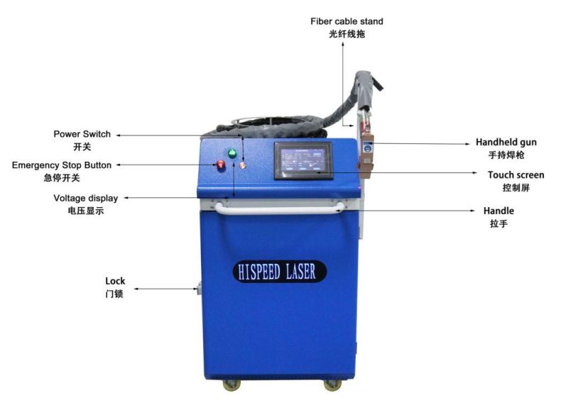 1000W 1500W Laser Cleaning Machine Laser Rust Removal Machine for Metal Steel Mold Removal Painting/Oxide Film/Glue