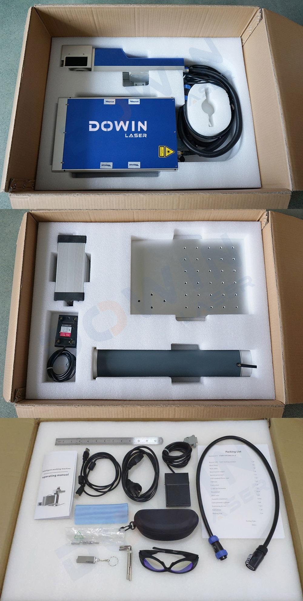 20W 30W Fiber Laser Marker Laser Engraving Printing Machine Fiber Laser Marking Machine with Convey Belt for Key Phone Case Cable PCB Plastic Metal