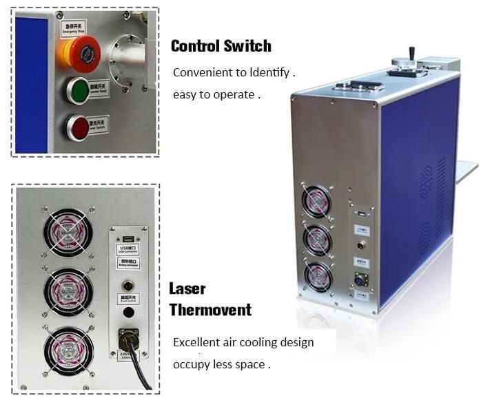 20W 30W CO2 Fiber Mini Laser Marking Machine for Metal