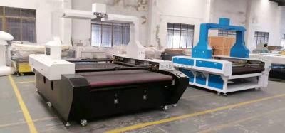 Double Track Two Bridge Conveyor Table Top CCD Camera Laser Cutting Machine for Printing Fabric Shoe Laser Cutting Machine