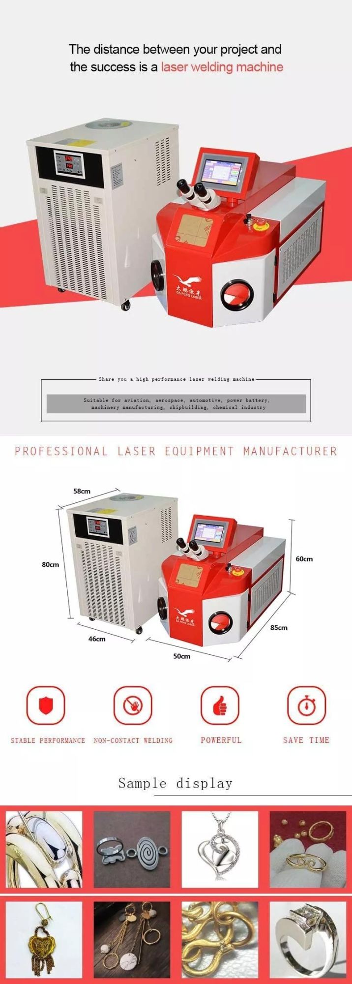 Dapeng High Efficiency Portable Desktop Mini Jewelry Laser Welding Machine 200W Spot Welder
