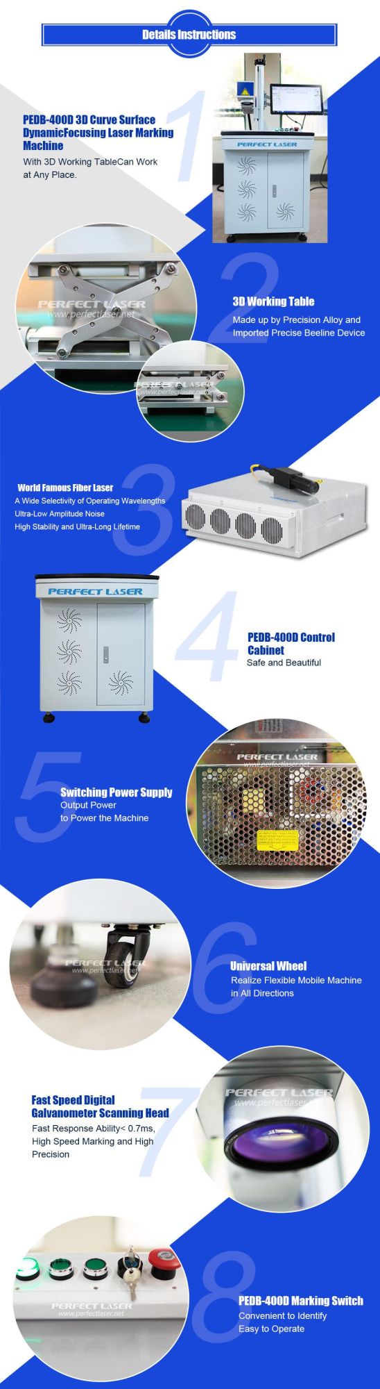 Floor-Stand Fiber Laser Marking Machine for Metal / Stainless Steel / Jewelry / Copper / Plastic