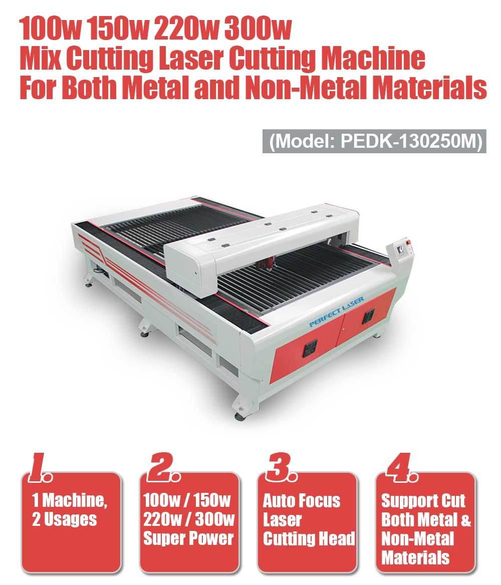 Stepper Motor 300W Acrylic Sheet Metal Mixed CO2 Laser Cutter