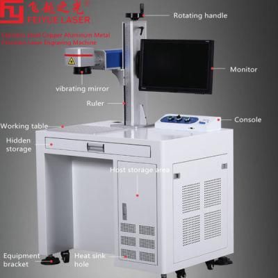 Fy-3000b Feiyue Laser Marking Machine Stainless Steel Copper Aluminum Metal Precision Laser Engraving Machine Laser Etching Machine