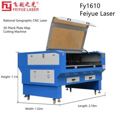 Fy1610 Feiyue Laser 3D Plank Plate Map Cutting Machine Three-Dimensional Model Wood Crafts Puzzle National Geographic CNC Laser