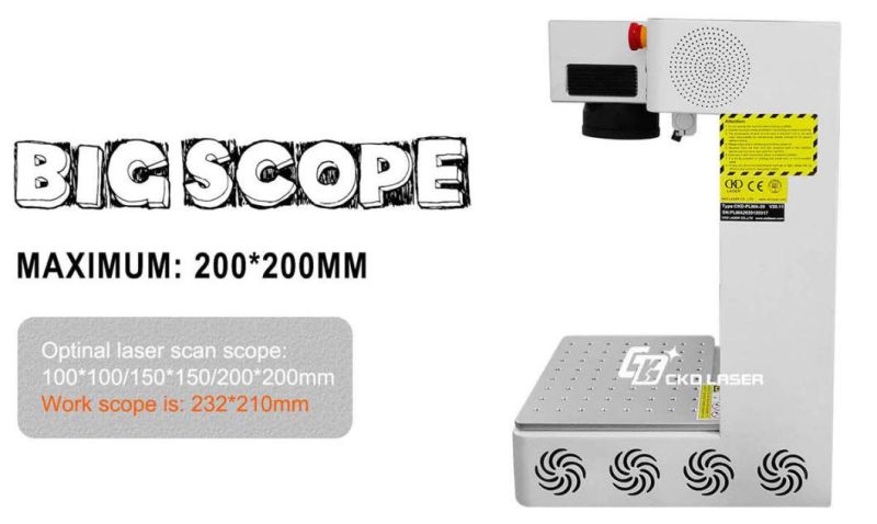 20/30/50W Fiber Laser Marking Machine for White Slivery Logo on Metal (Support Dxf, BMP, Dxp)