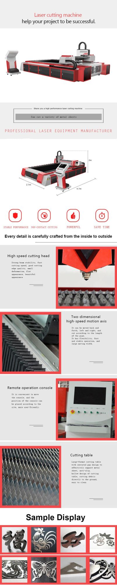 YAG 3015 Laser Cutting Machine Generator CNC Router 1000W