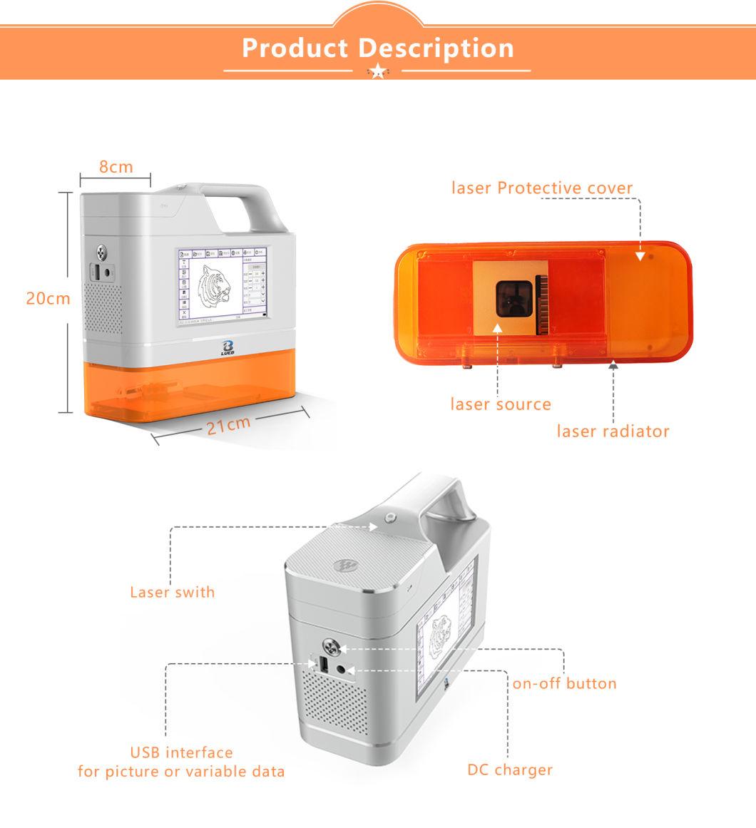 Handheld Laser Marking Machine Mobile Hand Laser Printer for Plastic CE/RoHS