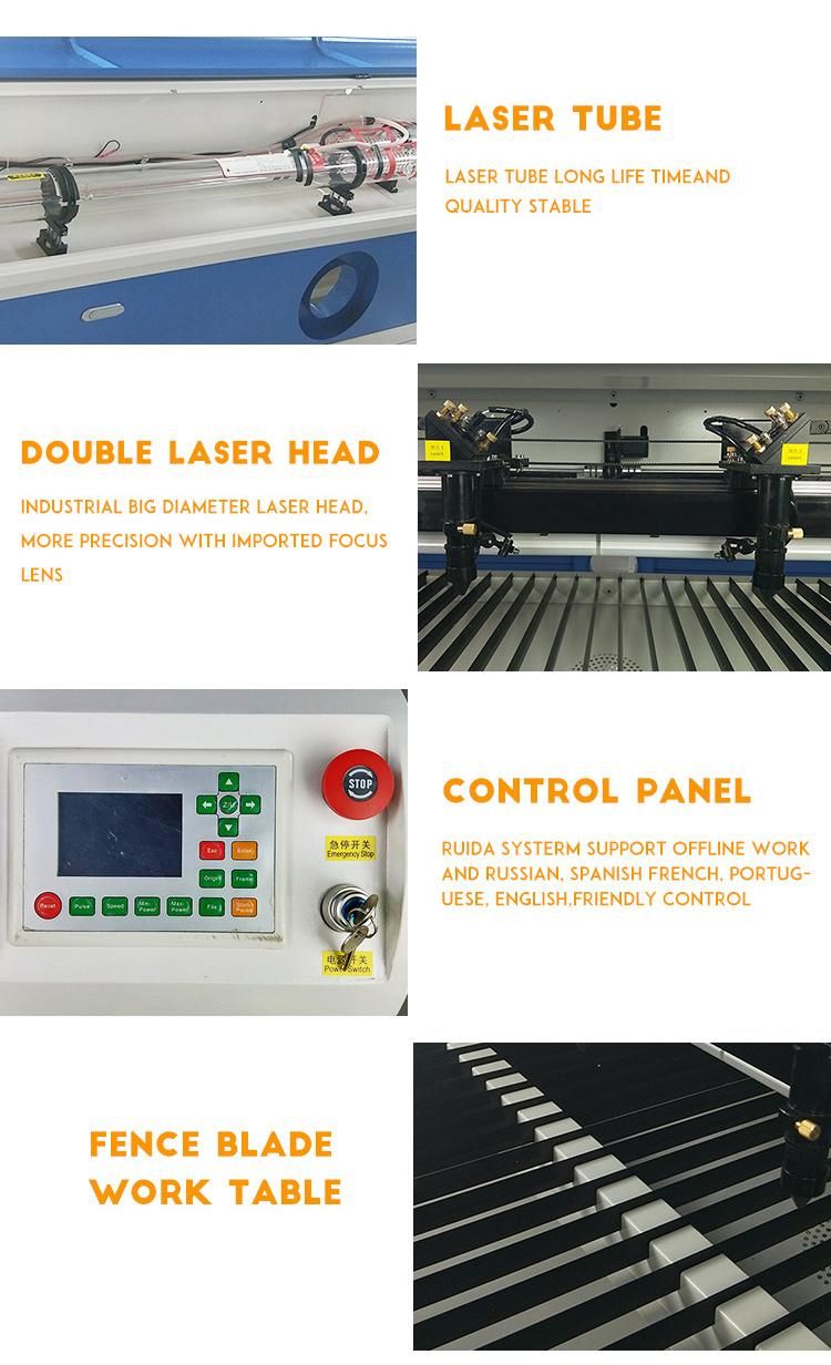 1810 Laser Engraving and Cutting Machine CO2 Double Head High Speed Laser Cutting Machine Fabric Wood Board Acrylic Density Board Cutting Machine