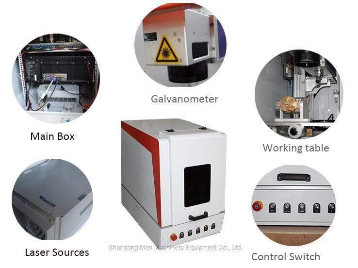 Sealed Cabinet Stainless Steel Copper Gold Sliver 20W Laser Marker