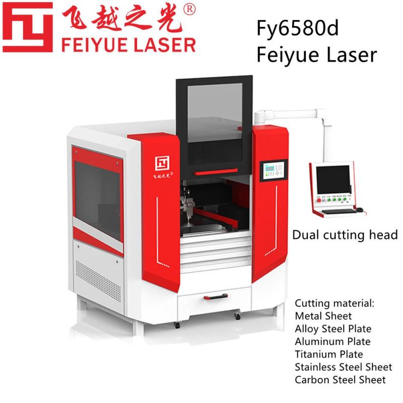 Fy6580d Feiyue Portable Mini Small Laser Metal Cutting Machine CNC Fiber Laser Cutter Sheet Metal Ss Aluminum Jewelry Ornaments High Precision High Quality