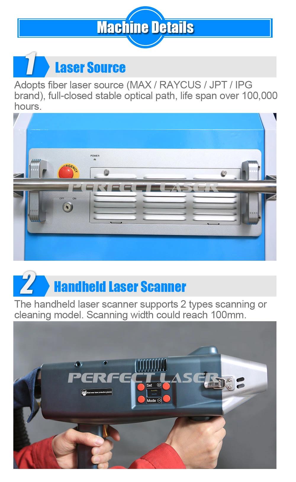 Portable 100W Fiber Laser Cleaning Rust Removal Machine