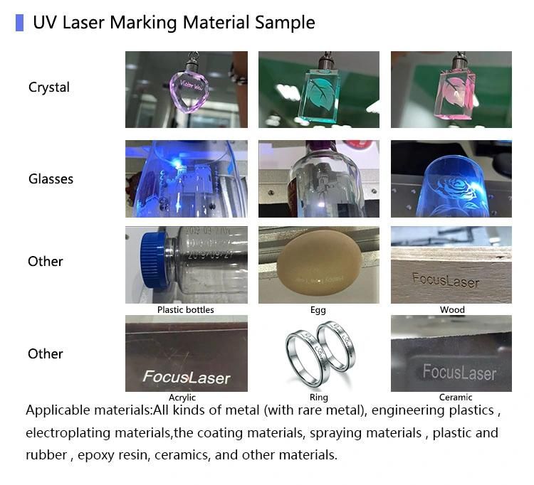 Focuslaser UV Laser Engraving Marking for Glass and Crystal