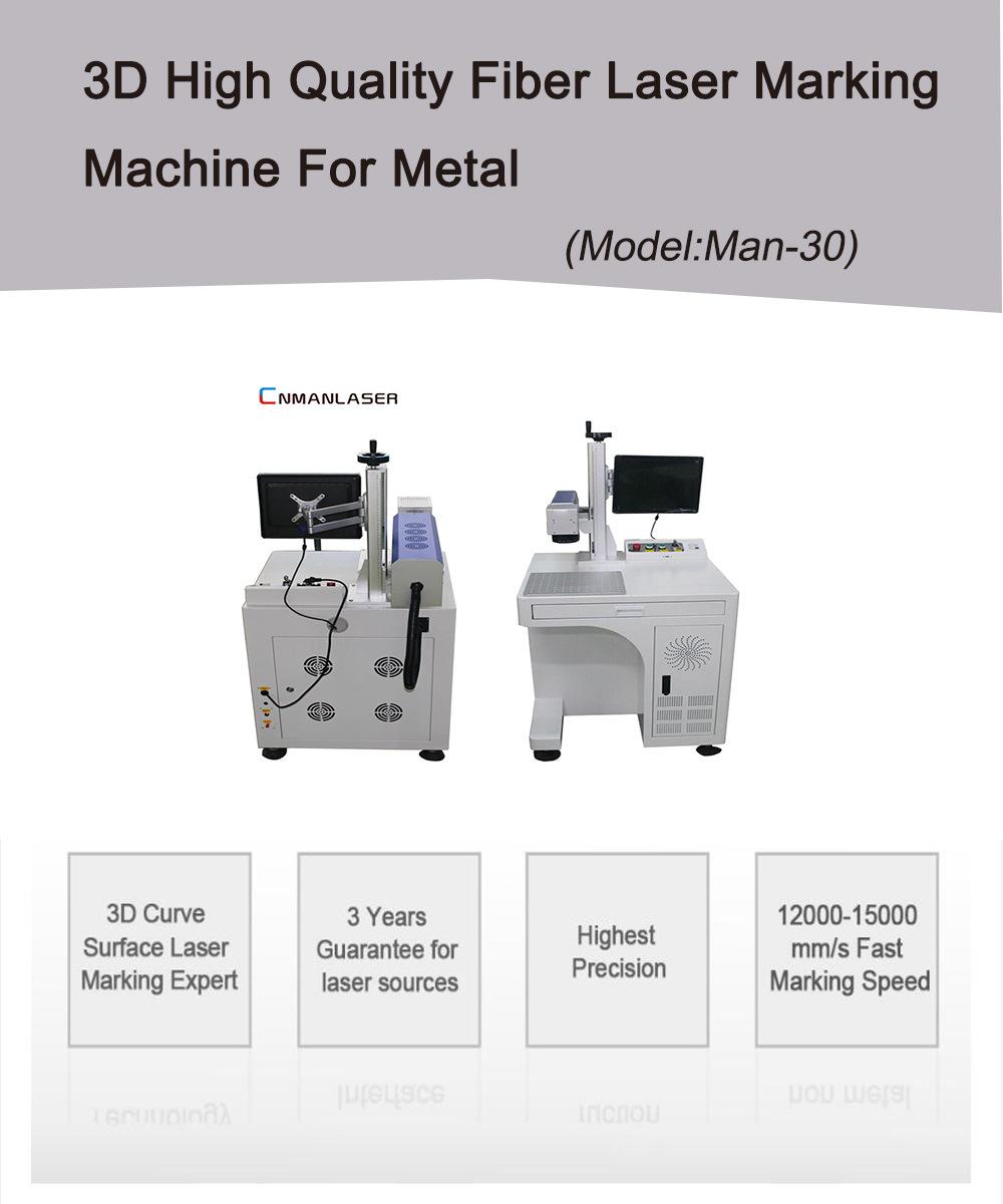 3D High Quality Fiber Laser Marking Machine for Metal